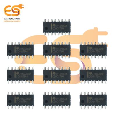 CD4017 Surface Mount Decade Counter 16 Pin IC Pack of 10